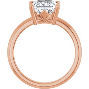 18K Rose Gold 7x7 mm Square Ring Mounting – image 3