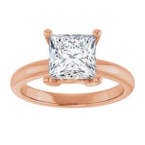 10K Rose Gold 7x7 mm Square Ring Mounting – image 5