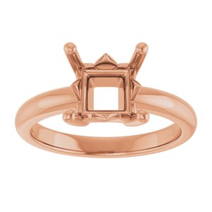 10K Rose Gold 7x7 mm Square Ring Mounting – image 6