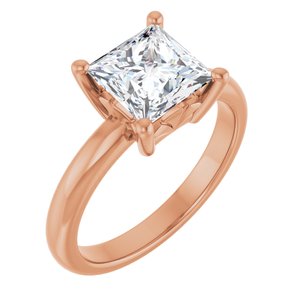 10K Rose Gold 7x7 mm Square Ring Mounting