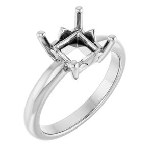 10K White Gold 7x7 mm Square Ring Mounting – image 2