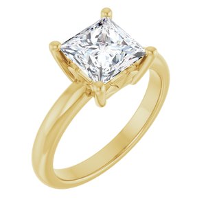 14K Yellow Gold 7x7 mm Square Ring Mounting