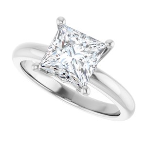 10K White Gold 7x7 mm Square Ring Mounting – image 8