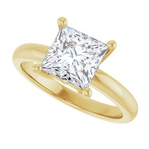 14K Yellow Gold 7x7 mm Square Ring Mounting – image 8