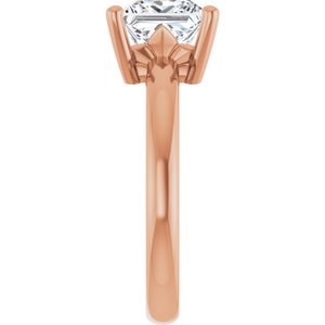 10K Rose Gold 7x7 mm Square Ring Mounting – image 7