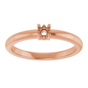 10K Rose Gold 3 mm Round Ring Mounting – image 6