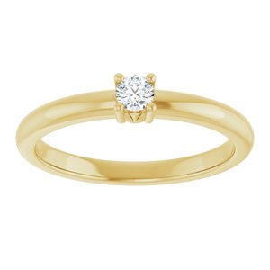14K Yellow Gold 3 mm Round Ring Mounting – image 5
