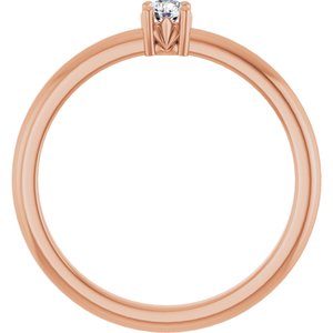10K Rose Gold 3 mm Round Ring Mounting – image 3