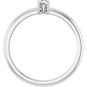 14K White Gold 3 mm Round Ring Mounting – image 3