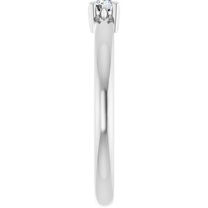 18K Palladium White Gold 3 mm Round Ring Mounting – image 7