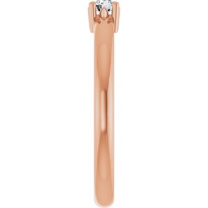 10K Rose Gold 3 mm Round Ring Mounting – image 7