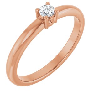 10K Rose Gold 3 mm Round Ring Mounting