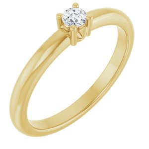 18K Yellow Gold 3 mm Round Ring Mounting
