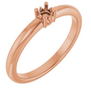 10K Rose Gold 3 mm Round Ring Mounting – image 2