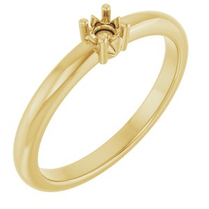 18K Yellow Gold 3 mm Round Ring Mounting – image 2