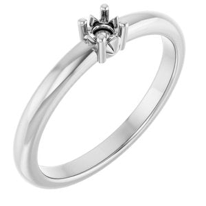 Sterling Silver 3 mm Round Ring Mounting – image 2