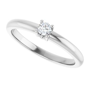 18K Palladium White Gold 3 mm Round Ring Mounting – image 8