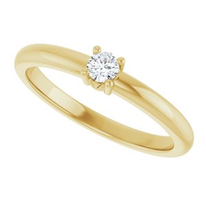 14K Yellow Gold 3 mm Round Ring Mounting – image 8