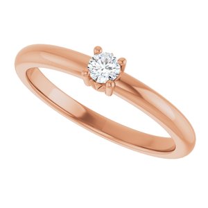 14K Rose Gold 3 mm Round Ring Mounting – image 8
