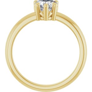 14K Yellow Gold 6x6 mm Heart Ring Mounting – image 3