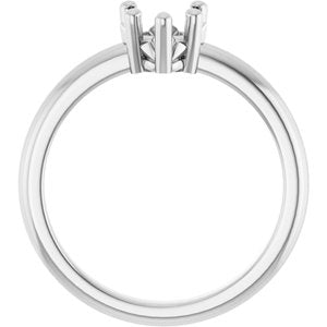 18K X1 White Gold 6x6 mm Heart Ring Mounting – image 4