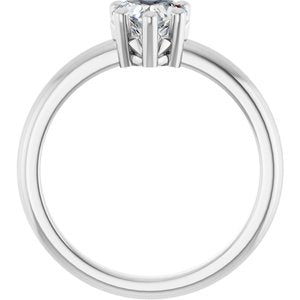 14K X1 White Gold 6x6 mm Heart Ring Mounting – image 3