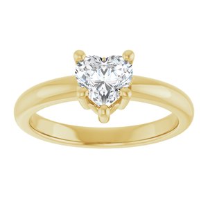 14K Yellow Gold 6x6 mm Heart Ring Mounting – image 5