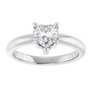 10K X1 White Gold 6x6 mm Heart Ring Mounting – image 5