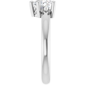 Platinum 6x6 mm Heart Ring Mounting – image 7