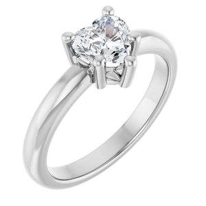 Sterling Silver 6x6 mm Heart Ring Mounting