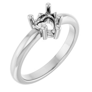 14K X1 White Gold 6x6 mm Heart Ring Mounting – image 2