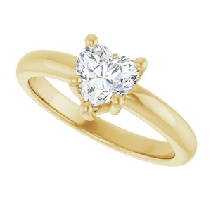14K Yellow Gold 6x6 mm Heart Ring Mounting – image 8