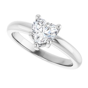 18K X1 White Gold 6x6 mm Heart Ring Mounting – image 8