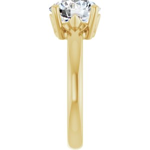 18K Yellow Gold 8.8 mm Round Ring Mounting – image 7
