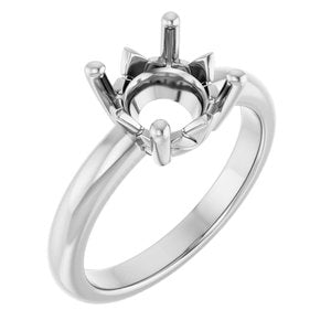 10K X1 White Gold 8.8 mm Round Ring Mounting – image 2