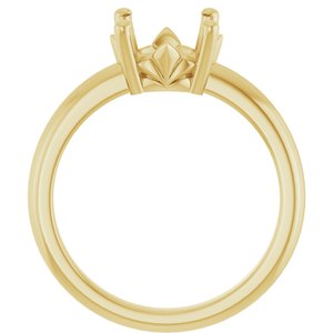 18K Yellow Gold 8.8 mm Round Ring Mounting – image 4