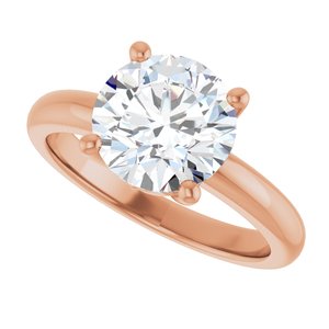 18K Rose Gold 8.8 mm Round Ring Mounting – image 8