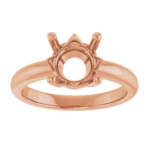 10K Rose Gold 8.8 mm Round Ring Mounting – image 6