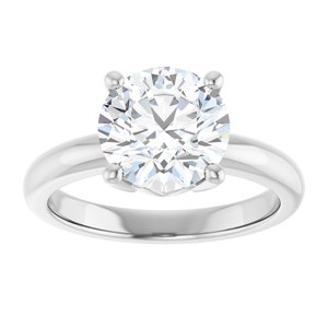 14K X1 White Gold 8.8 mm Round Ring Mounting – image 5