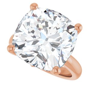 10K Rose Gold 14x14 mm Cushion Ring Mounting – image 8