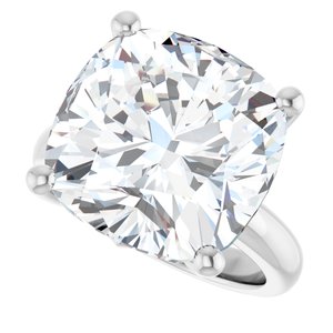 14K X1 White Gold 14x14 mm Cushion Ring Mounting – image 8