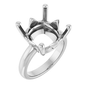 10K X1 White Gold 14x14 mm Cushion Ring Mounting – image 2