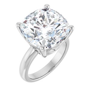 Sterling Silver 14x14 mm Cushion Ring Mounting