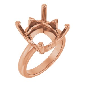 18K Rose Gold 14x14 mm Cushion Ring Mounting – image 2