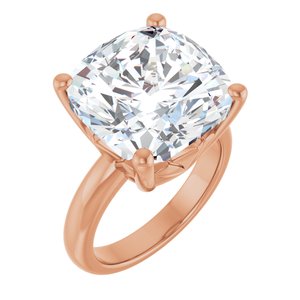14K Rose Gold 14x14 mm Cushion Ring Mounting