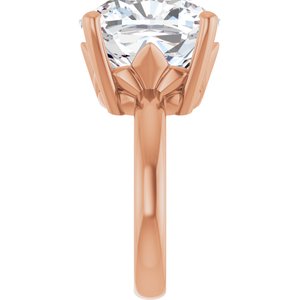 14K Rose Gold 14x14 mm Cushion Ring Mounting – image 7