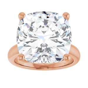14K Rose Gold 14x14 mm Cushion Ring Mounting – image 5