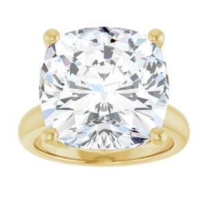14K Yellow Gold 14x14 mm Cushion Ring Mounting – image 5