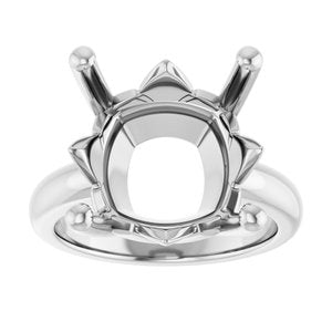 Sterling Silver 14x14 mm Cushion Ring Mounting – image 6