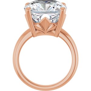 10K Rose Gold 14x14 mm Cushion Ring Mounting – image 3